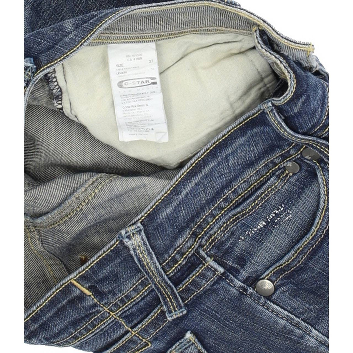G-Star Core Women Blue Straight Regular Stretch Jeans W27 L34