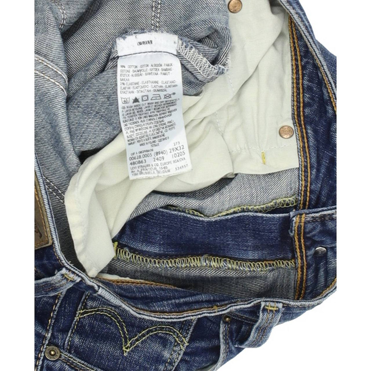 Levi's 628 Women Blue Skinny Slim Stretch Jeans W29 L32
