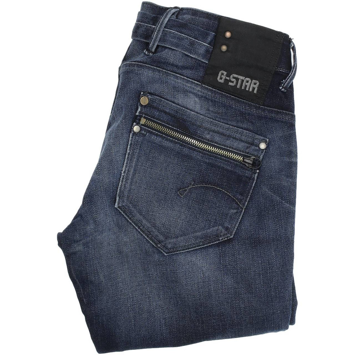G-Star Women Blue Straight Regular Stretch Jeans W28 L29