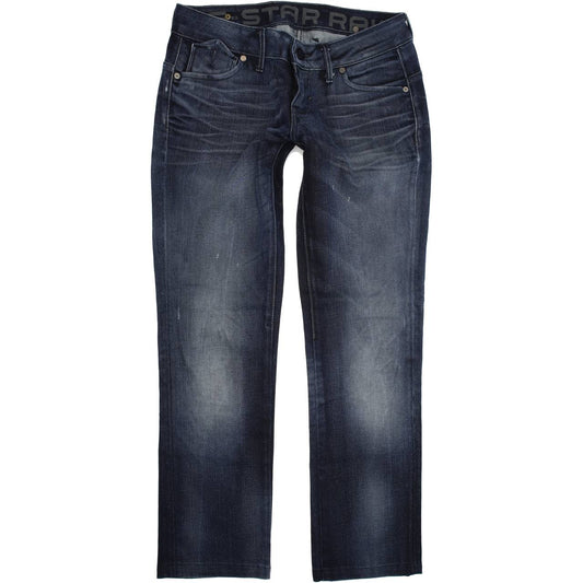 G-Star Women Blue Straight Regular Stretch Jeans W28 L29