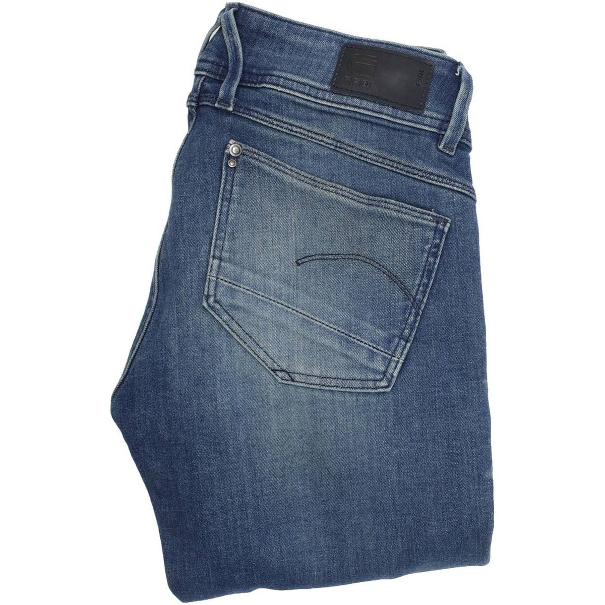 G-Star Lynn Mid Women Blue Skinny Slim Stretch Jeans W26 L32
