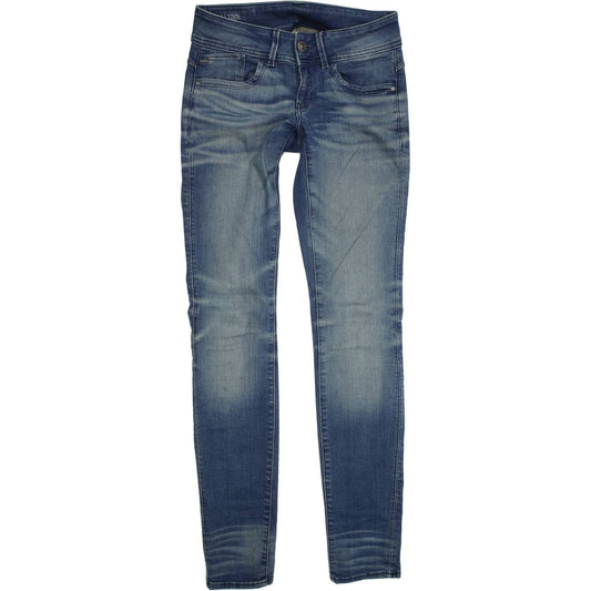 G-Star Lynn Mid Women Blue Skinny Slim Stretch Jeans W26 L32