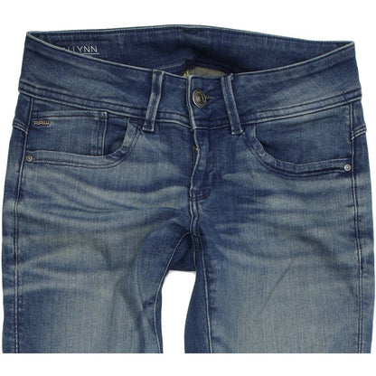G-Star Lynn Mid Women Blue Skinny Slim Stretch Jeans W26 L32