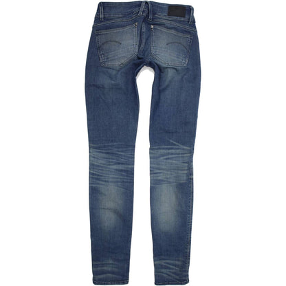G-Star Lynn Mid Women Blue Skinny Slim Stretch Jeans W26 L32