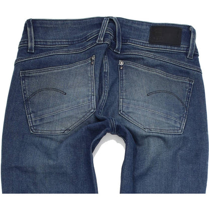 G-Star Lynn Mid Women Blue Skinny Slim Stretch Jeans W26 L32