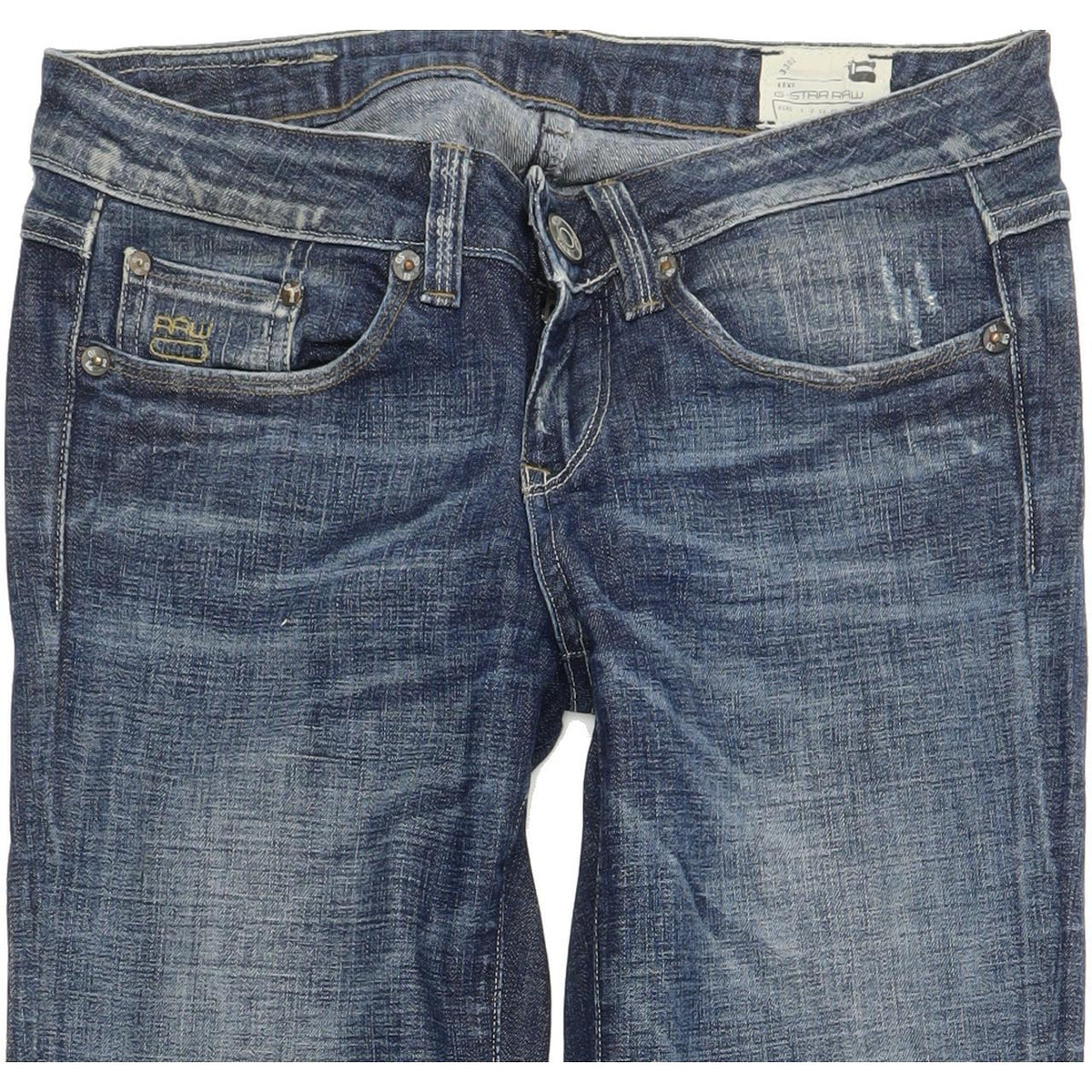 G-Star 3301 Women Blue Straight Regular Stretch Jeans W26 L34