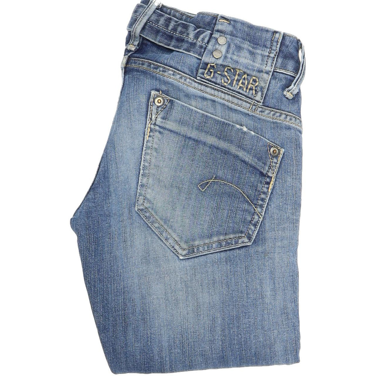 G-Star Midge Women Blue Straight Regular Stretch Jeans W27 L34