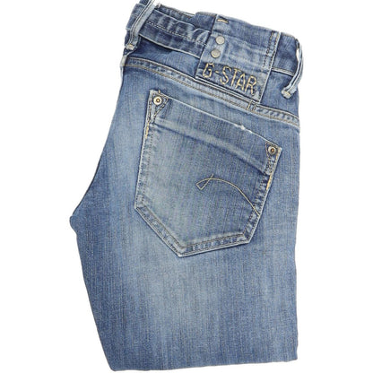 G-Star Midge Women Blue Straight Regular Stretch Jeans W27 L34