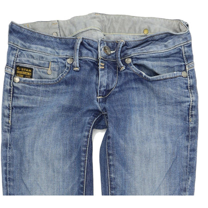 G-Star Midge Women Blue Straight Regular Stretch Jeans W27 L34