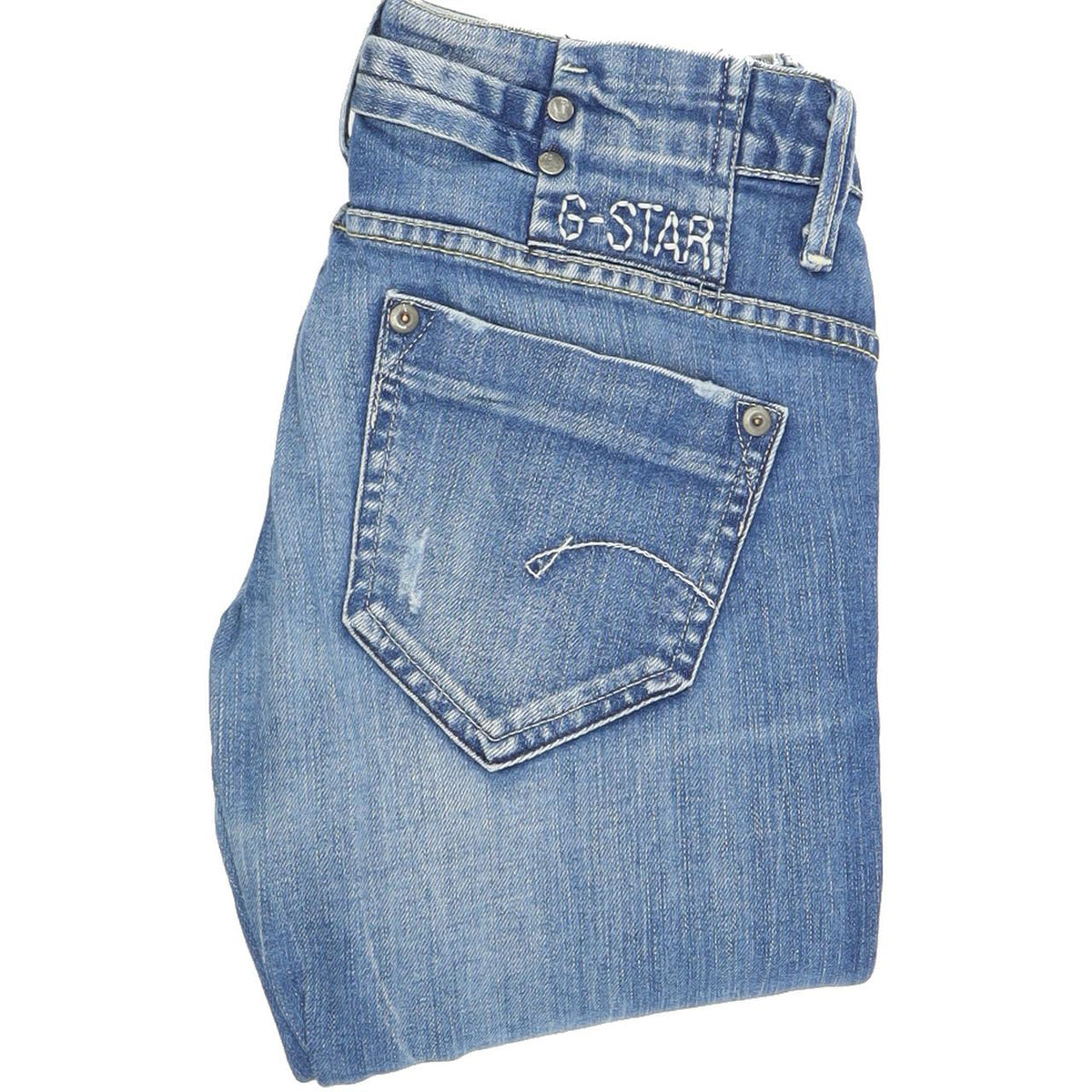 G-Star Women Blue Straight Regular Stretch Jeans W26 L32