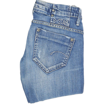 G-Star Women Blue Straight Regular Stretch Jeans W26 L32