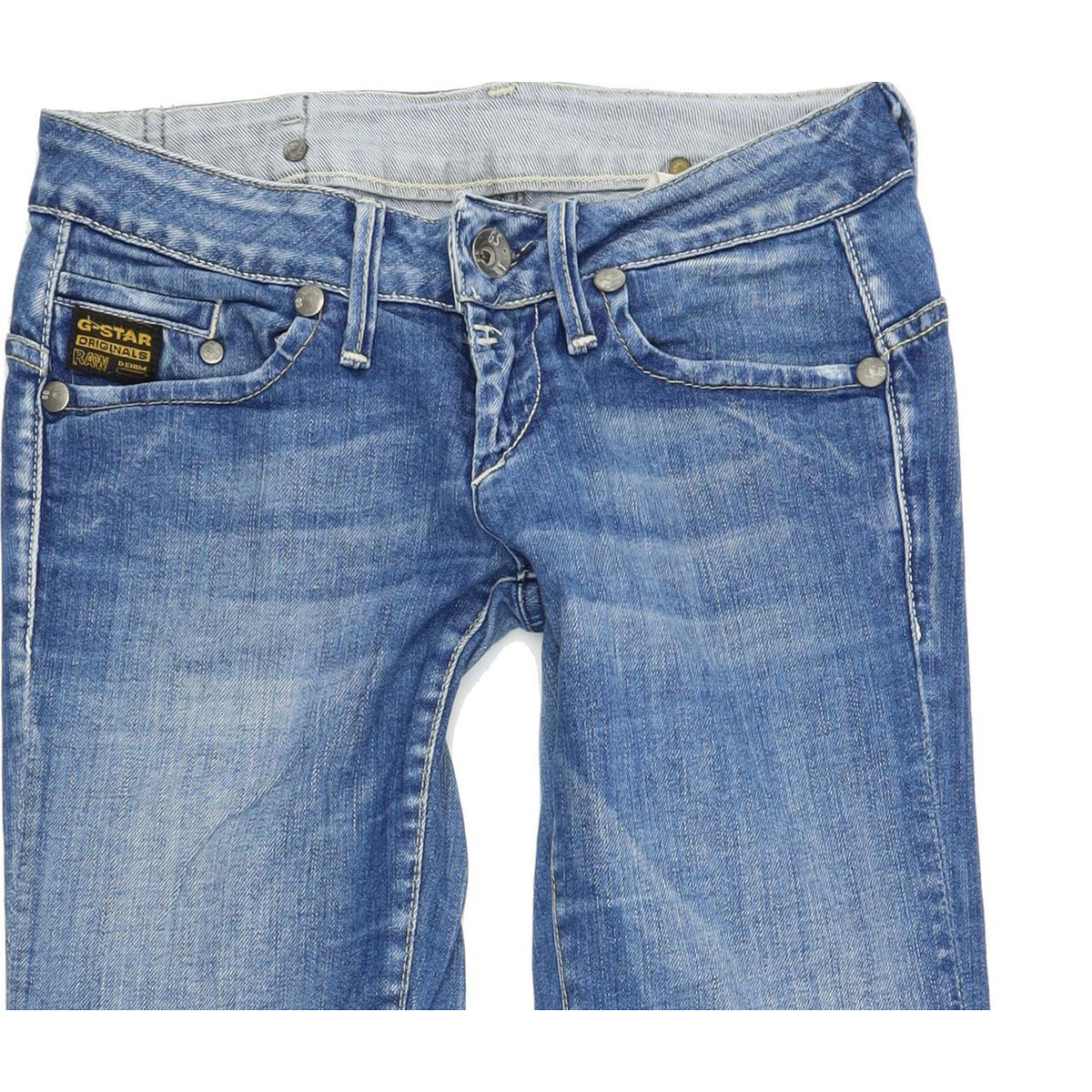 G-Star Women Blue Straight Regular Stretch Jeans W26 L32