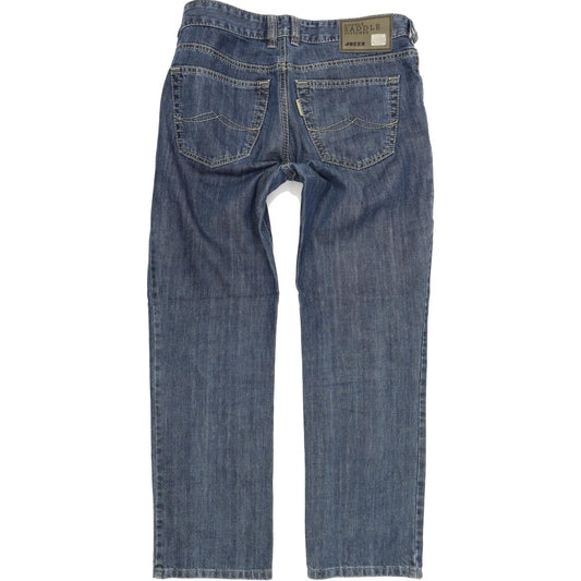 Joker Double Saddle Stitched Men Blue Straight Regular Stretch Jeans W32 L30