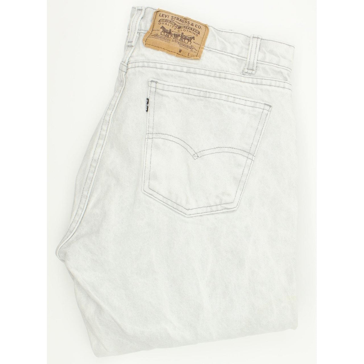 Levi's 505 Light Grey Tapered Relaxed Mom Jeans High Waisted W36 L31
