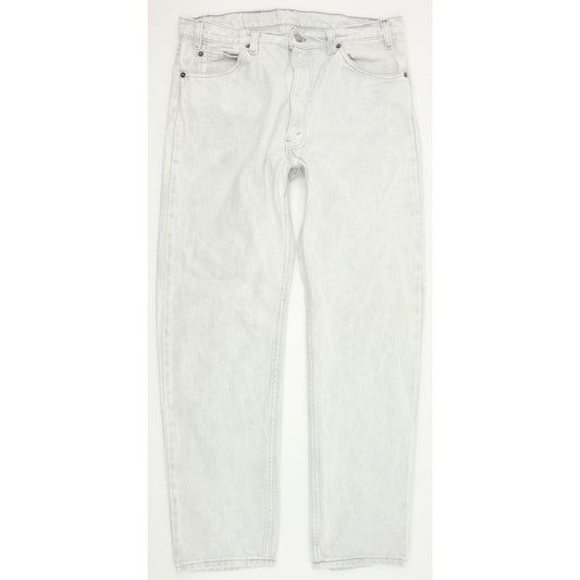 Levi's 505 Light Grey Tapered Relaxed Mom Jeans High Waisted W36 L31
