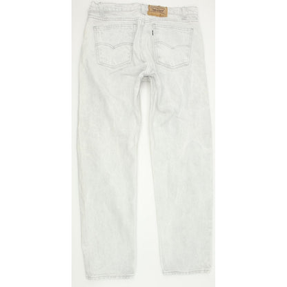 Levi's 505 Light Grey Tapered Relaxed Mom Jeans High Waisted W36 L31