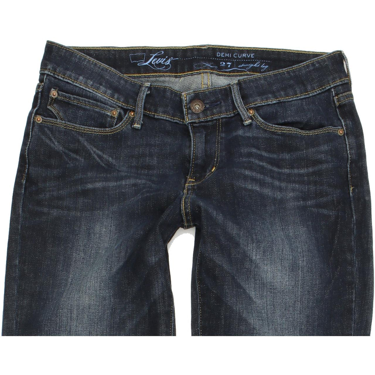 Levi's Demi Curve Women Blue Straight Regular Stretch Jeans W27 L31