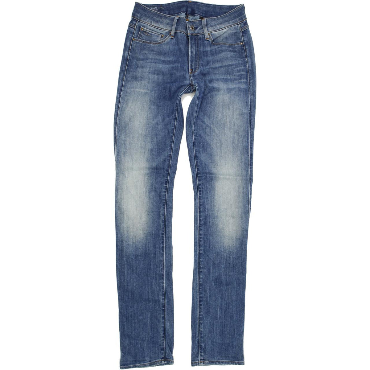 G-Star 3301 Contour Women Blue Straight Regular Stretch Jeans W26 L34