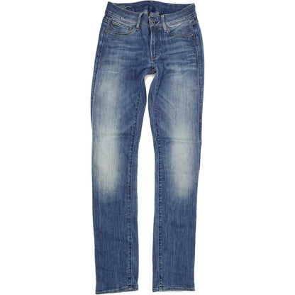 G-Star 3301 Contour Women Blue Straight Regular Stretch Jeans W26 L34