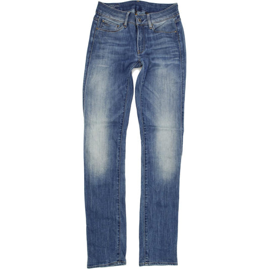G-Star 3301 Contour Women Blue Straight Regular Stretch Jeans W26 L34
