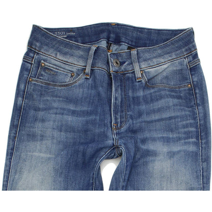G-Star 3301 Contour Women Blue Straight Regular Stretch Jeans W26 L34