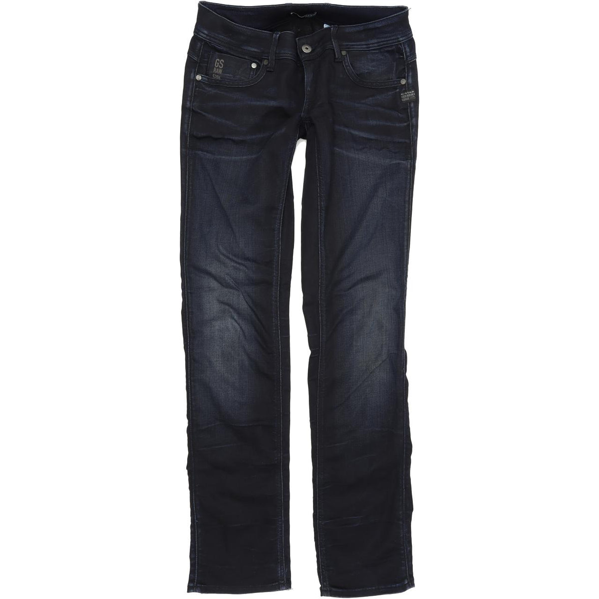 G-Star Women Blue Straight Regular Stretch Jeans W28 L34