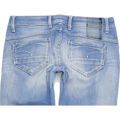 G-Star Women Blue Straight Slim Stretch Jeans W29 L32
