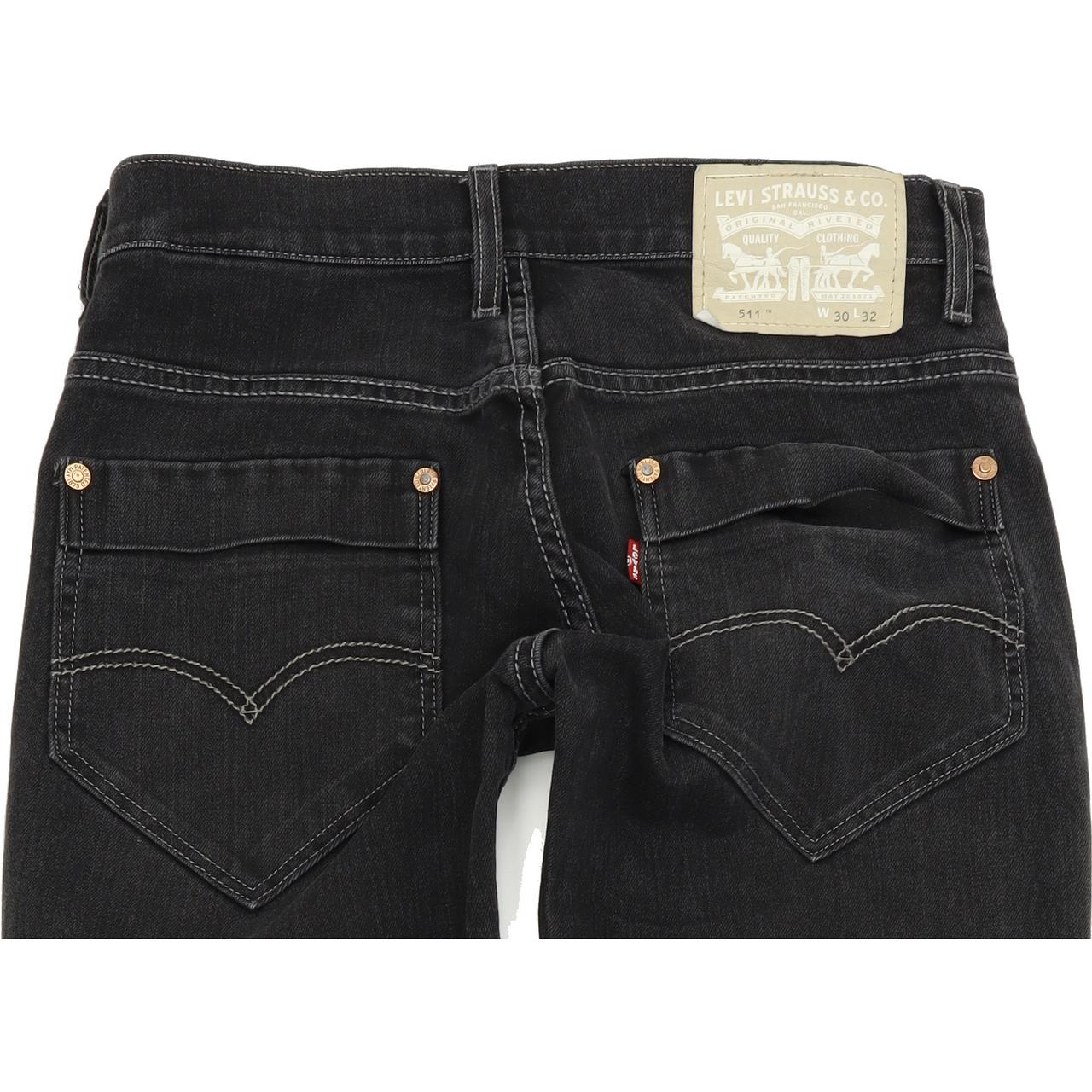 Levi's 511 Men Charcoal Skinny Slim Stretch Jeans W30 L32