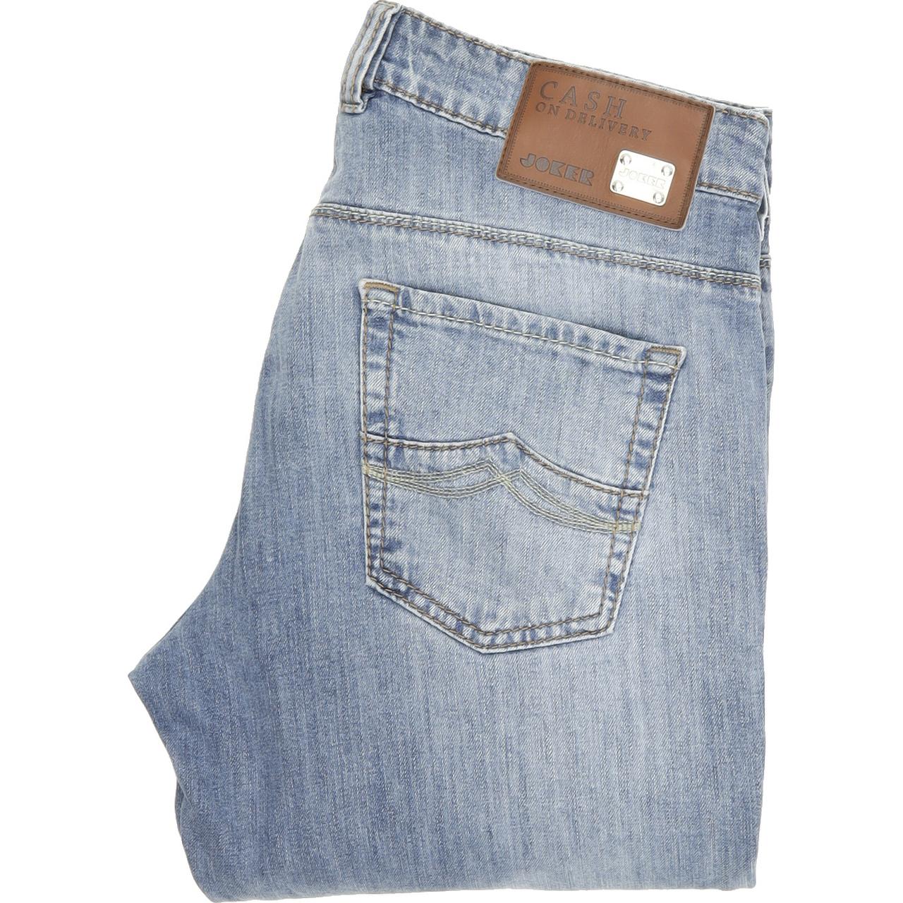 Joker Cash on Delivery Men Blue Skinny Slim Stretch Jeans W34 L32