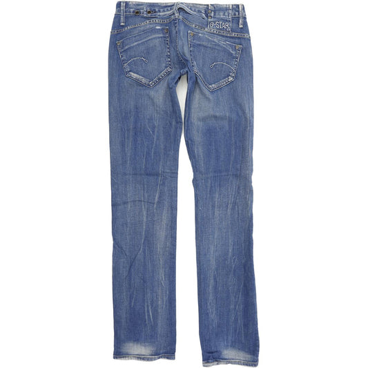 G-Star Women Blue Straight Regular Stretch Jeans W28 L33