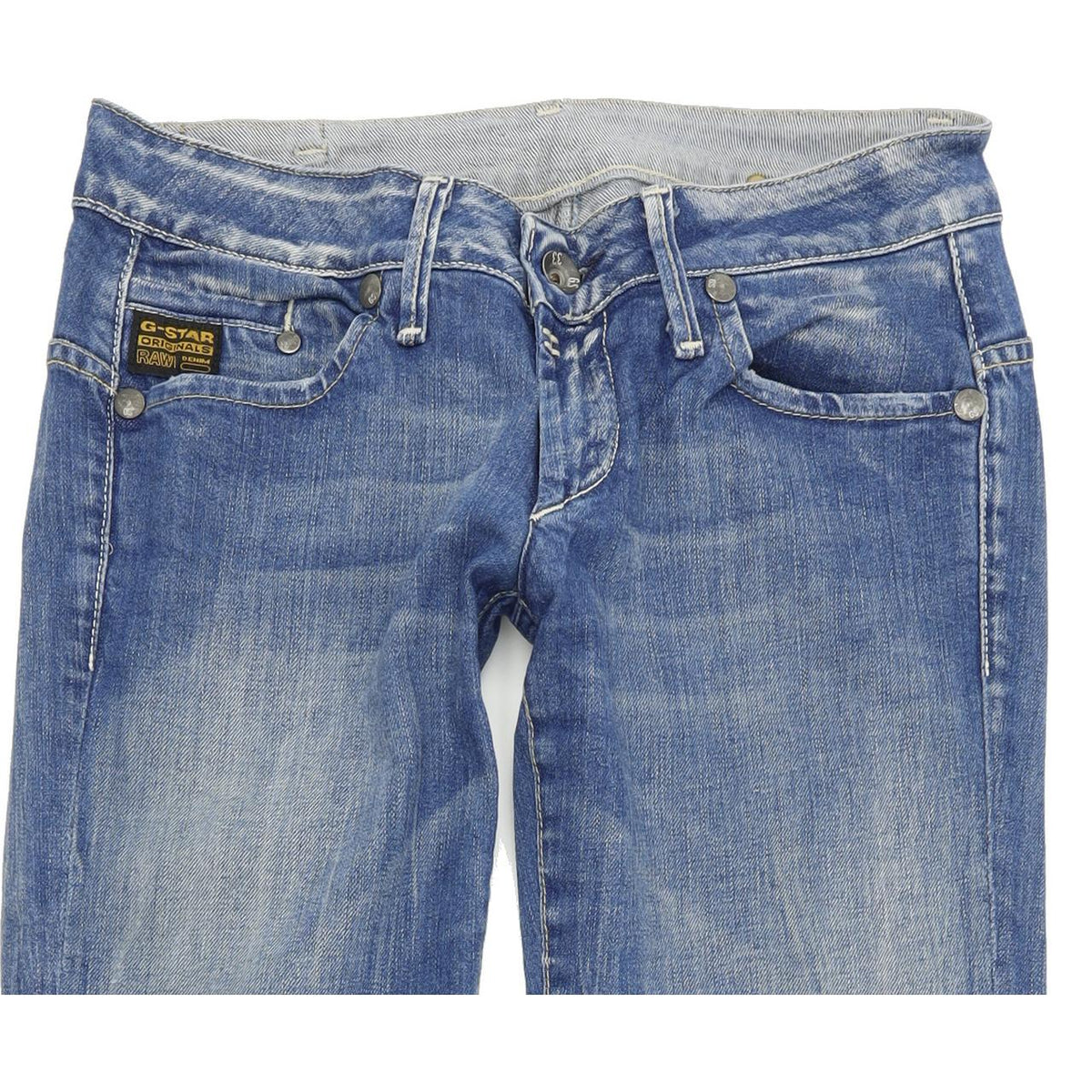 G-Star Women Blue Straight Regular Stretch Jeans W28 L33