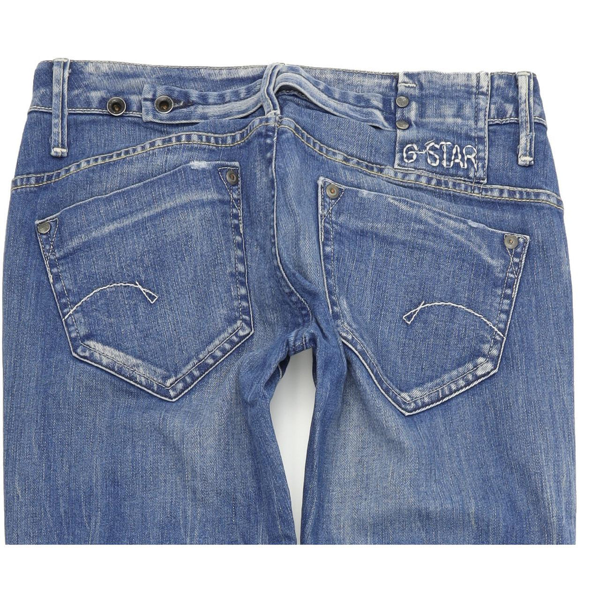 G-Star Women Blue Straight Regular Stretch Jeans W28 L33