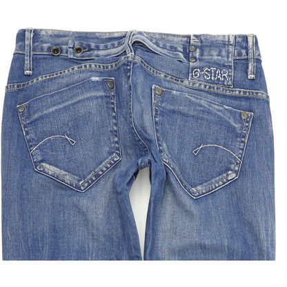 G-Star Women Blue Straight Regular Stretch Jeans W28 L33