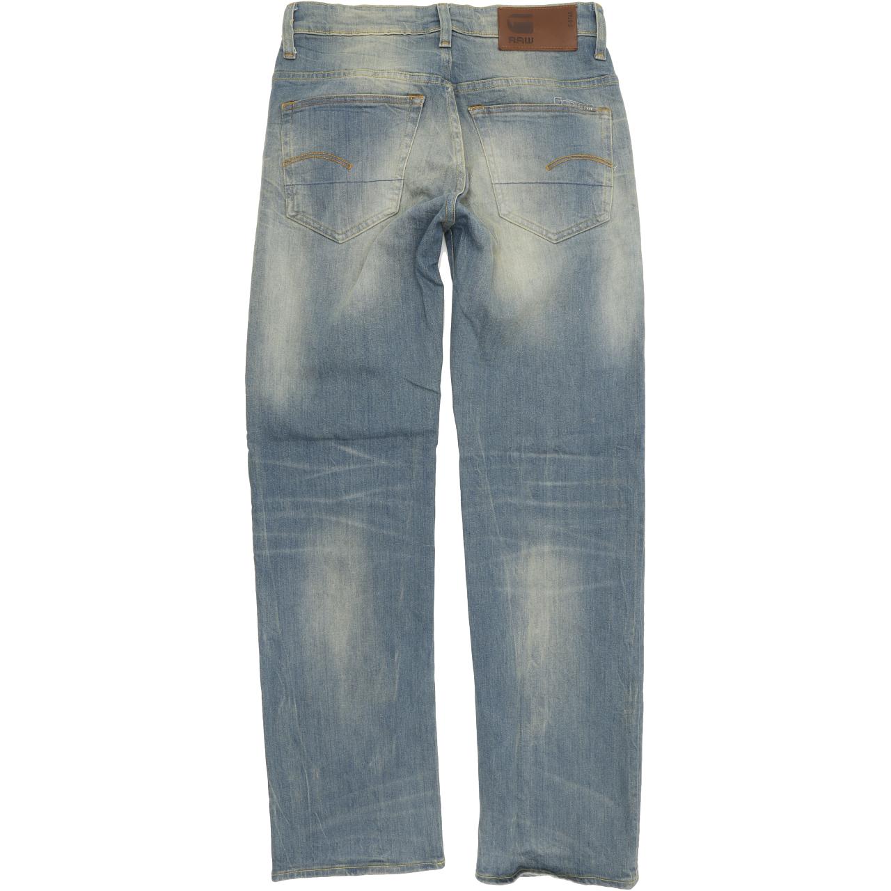 G-Star 3301 Men Blue Straight Loose Stretch Jeans W27 L30