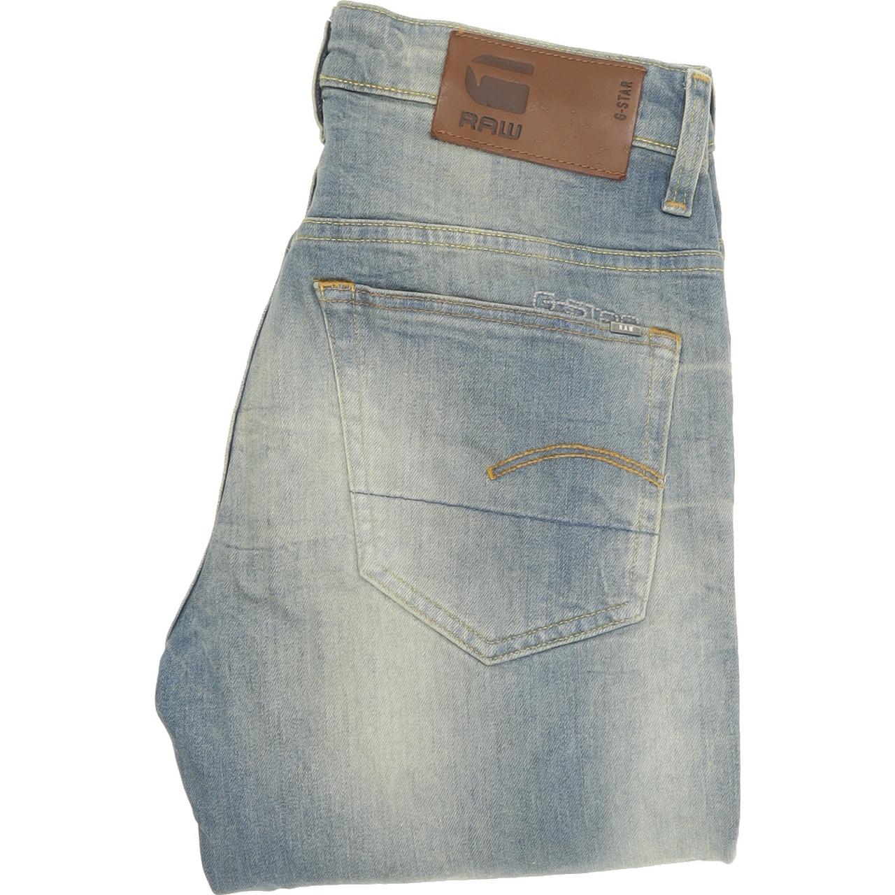 G-Star 3301 Men Blue Straight Loose Stretch Jeans W27 L30