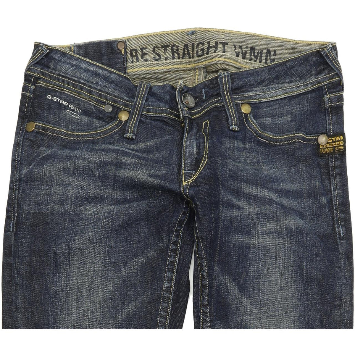 G-Star Women Blue Straight Regular Stretch Jeans W26 L33