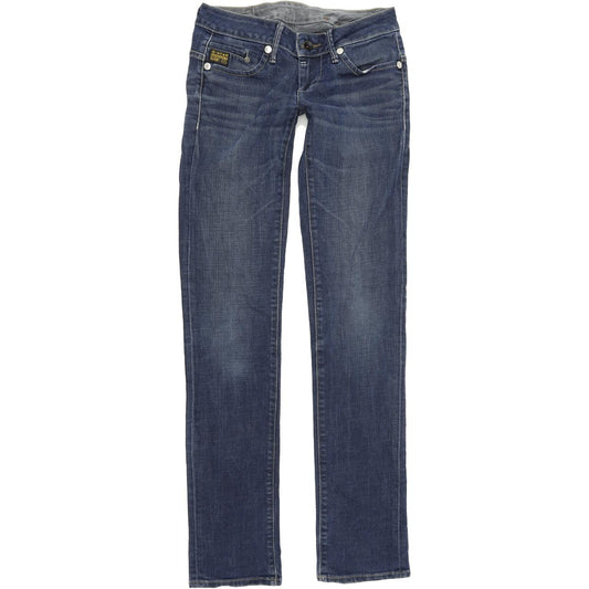 G-Star Midge Women Blue Straight Regular Stretch Jeans W26 L34