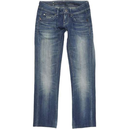 G-Star Women Blue Straight Regular Stretch Jeans W24 L27
