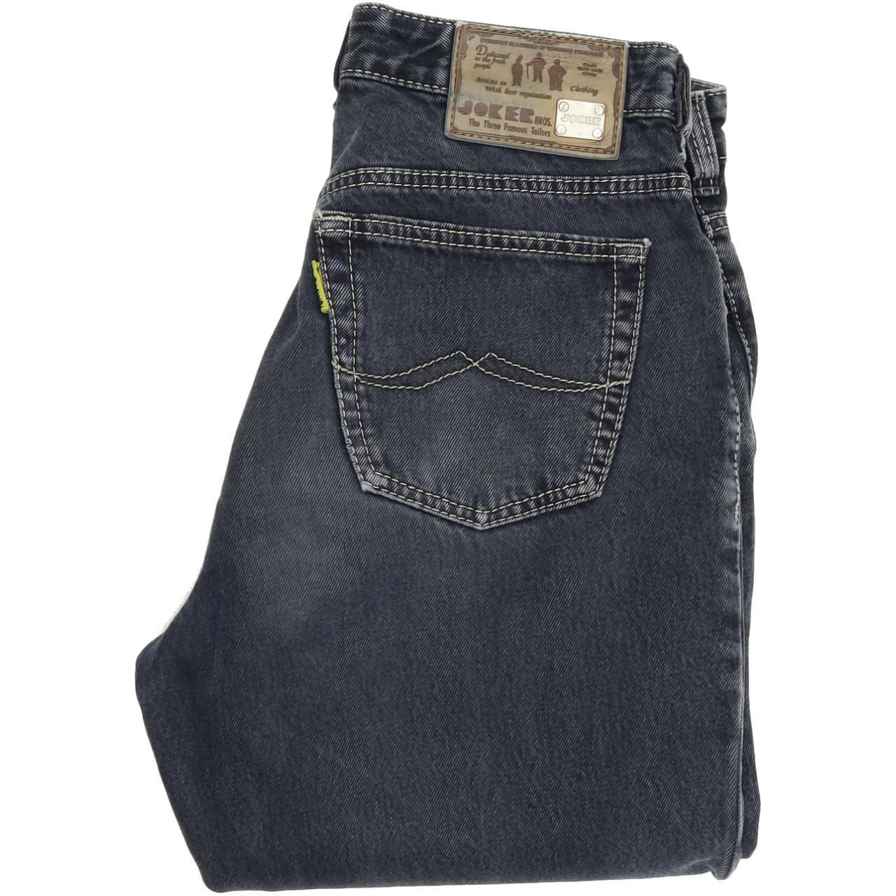 Joker Double Saddle Stitched Men Blue Straight Regular Jeans W33 L36