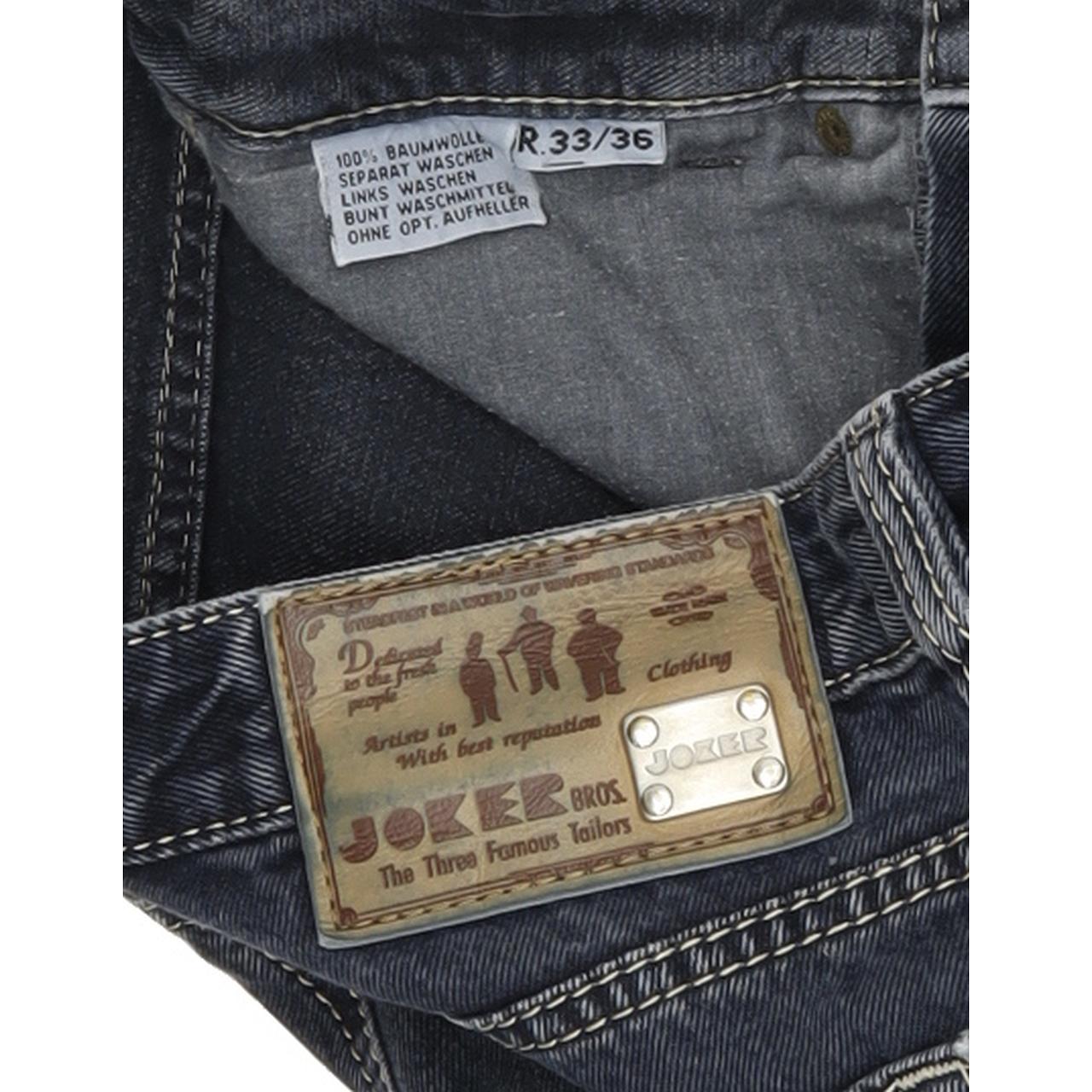 Joker Double Saddle Stitched Men Blue Straight Regular Jeans W33 L36
