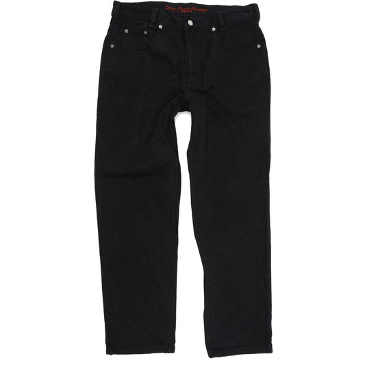 Joker Double Saddle Stitched Men Black Straight Regular Jeans W35 L30