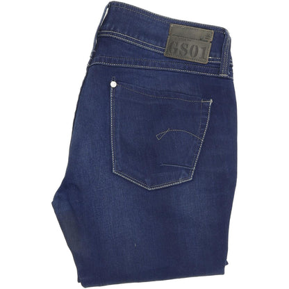 G-Star Ford Women Blue Straight Regular Stretch Jeans W32 L30