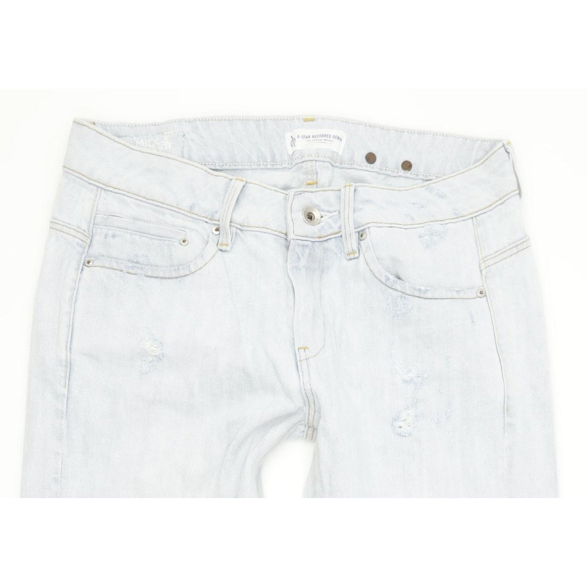 G-Star Midge Low Women Blue Straight Regular Boyfriend Jeans W26 L28