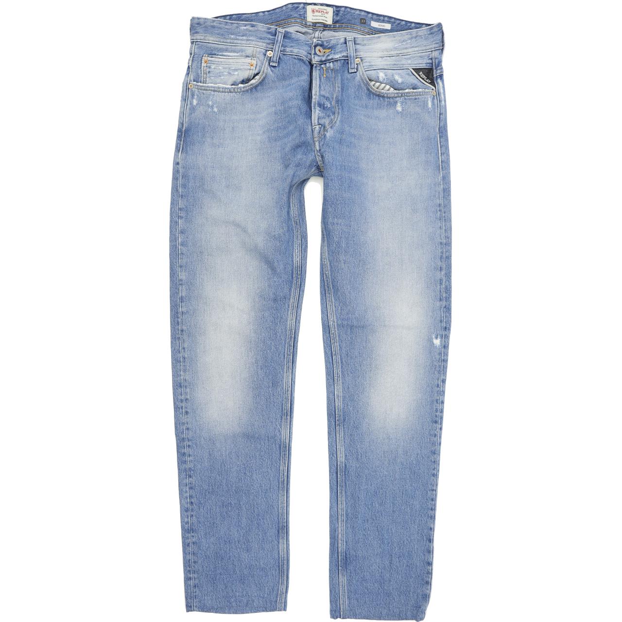 Replay Ronas Men Blue Straight Slim Jeans W33 L32