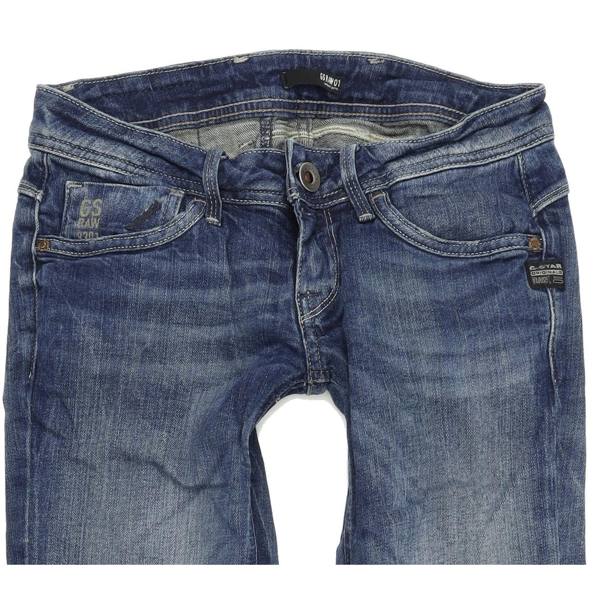 G-Star Attacc Women Blue Straight Regular Stretch Jeans W25 L34