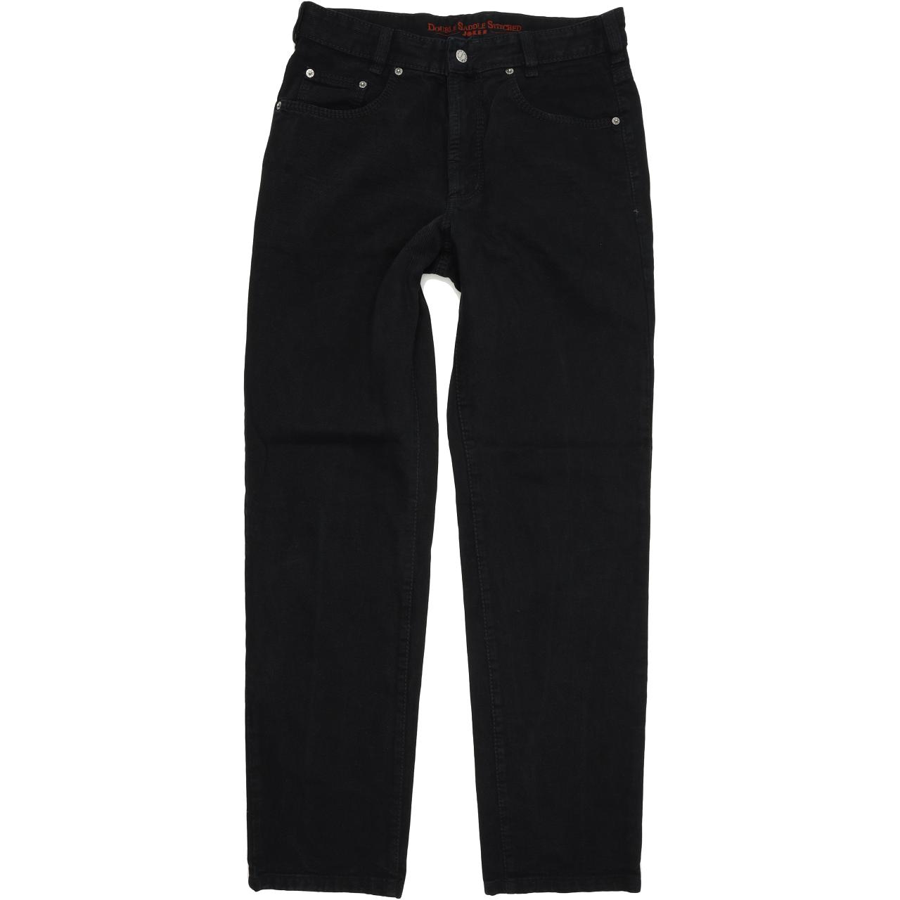 Joker Double Saddle Stitched Men Black Straight Regular Jeans W33 L34