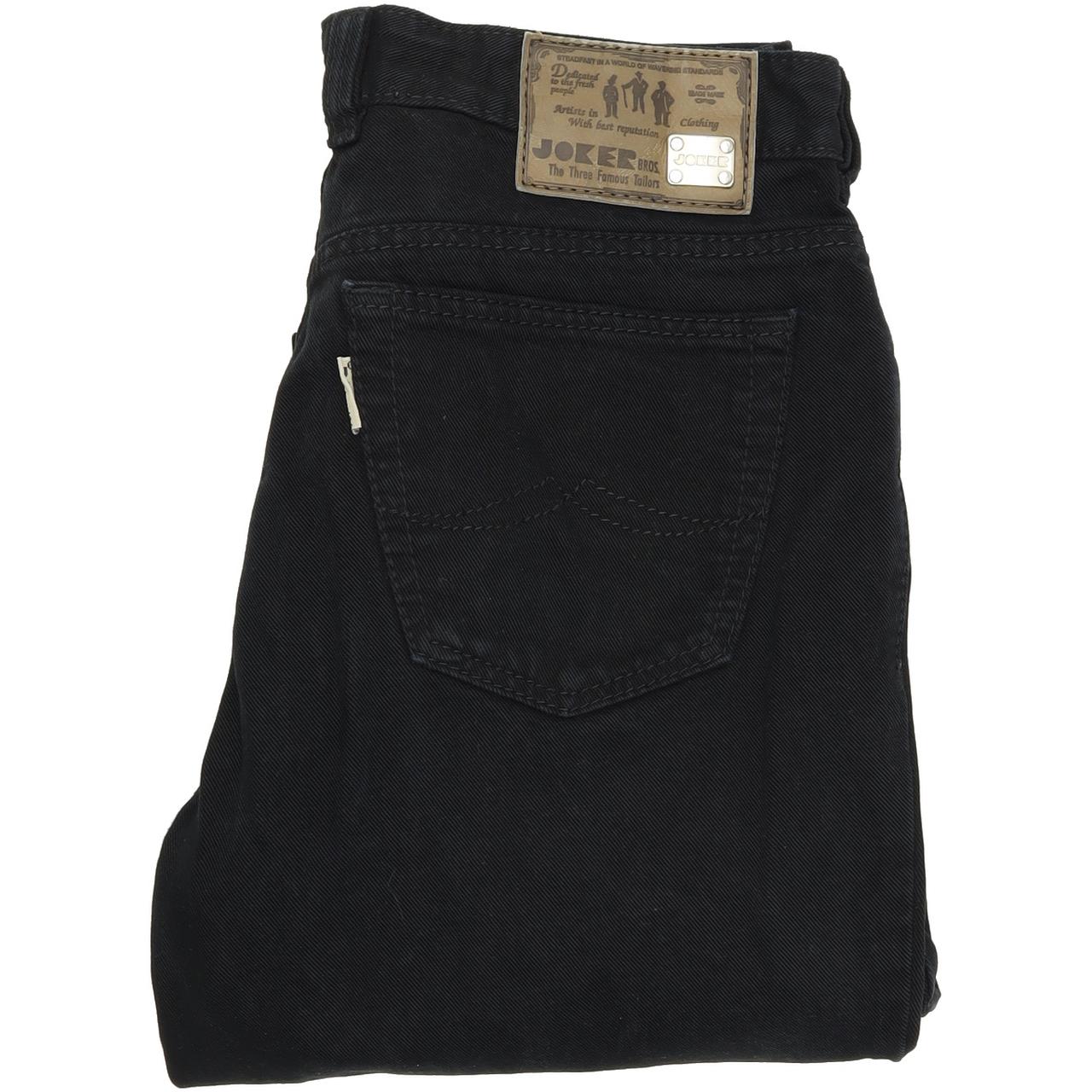 Joker Double Saddle Stitched Men Black Straight Regular Jeans W33 L34