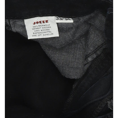 Joker Double Saddle Stitched Men Black Straight Regular Jeans W33 L34