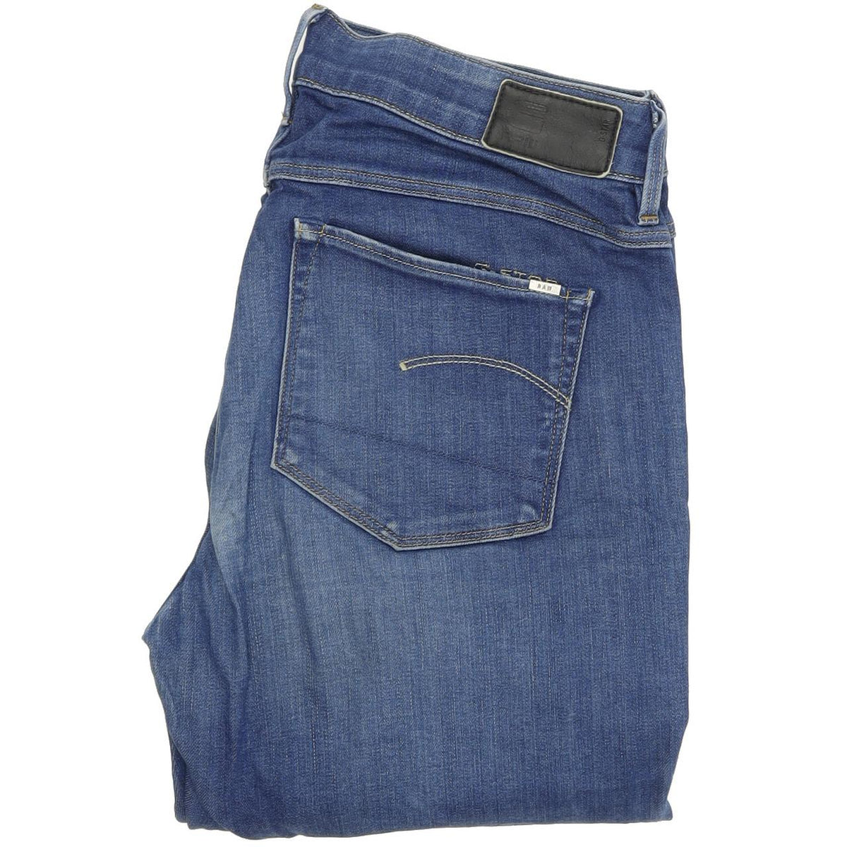 G-Star 3301 Contour Women Blue Straight Regular Stretch Jeans W28 L31