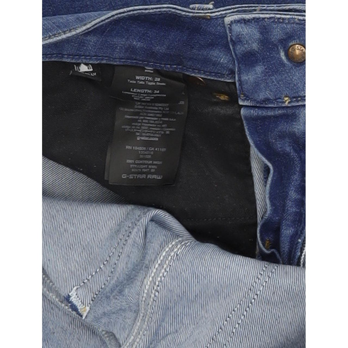 G-Star 3301 Contour Women Blue Straight Regular Stretch Jeans W28 L31